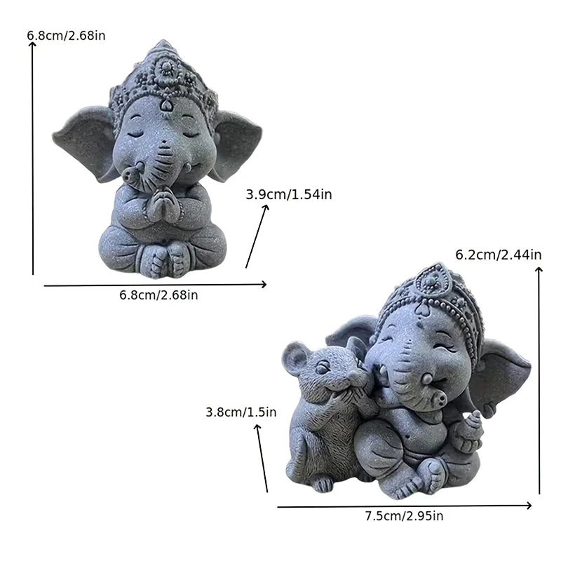 Guardian Elephant Statue Home Decoration Hands Clasped Prayer Position Qme