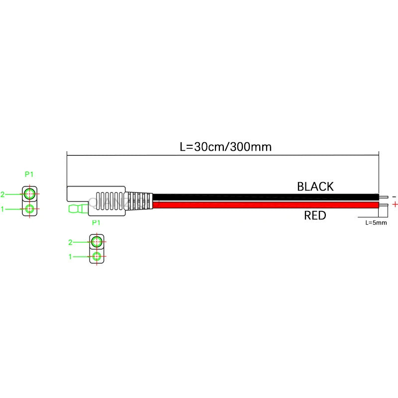 10A Power Automotive Extension Cable SAE Connector Quick Disconnect Qme