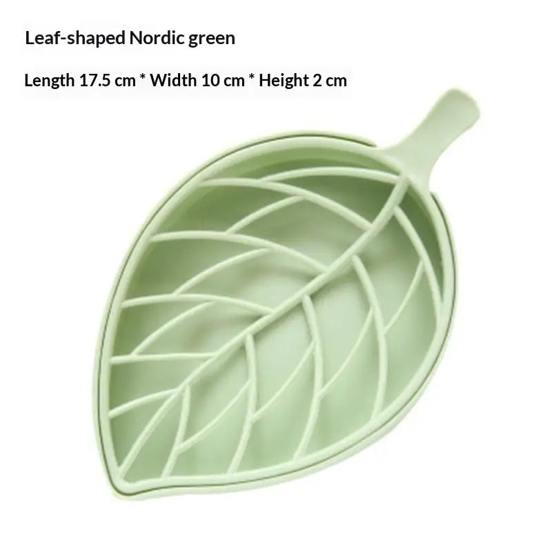 Leaf-Shaped Soap Dish 2 Layers Drain Soap Box Bathroom Dish Plate Case Home Shower Soap Holder Bathroom Accessories Qme A1