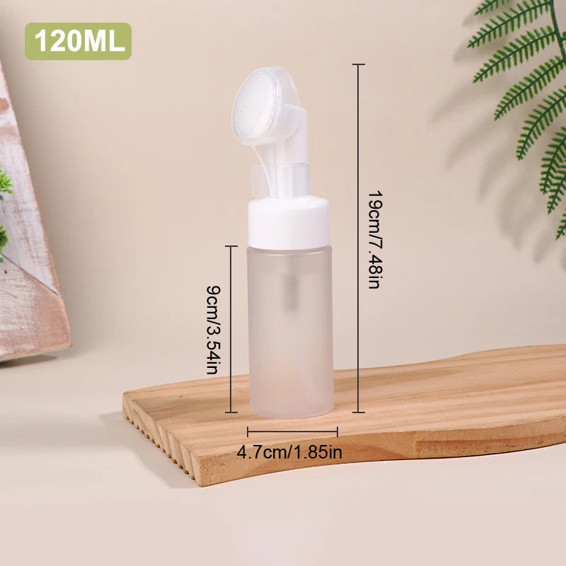 100 120 150 200 Empty Facial Cleanser Mousse Foam Gel Head Wash Brush Qme 120ml frosted