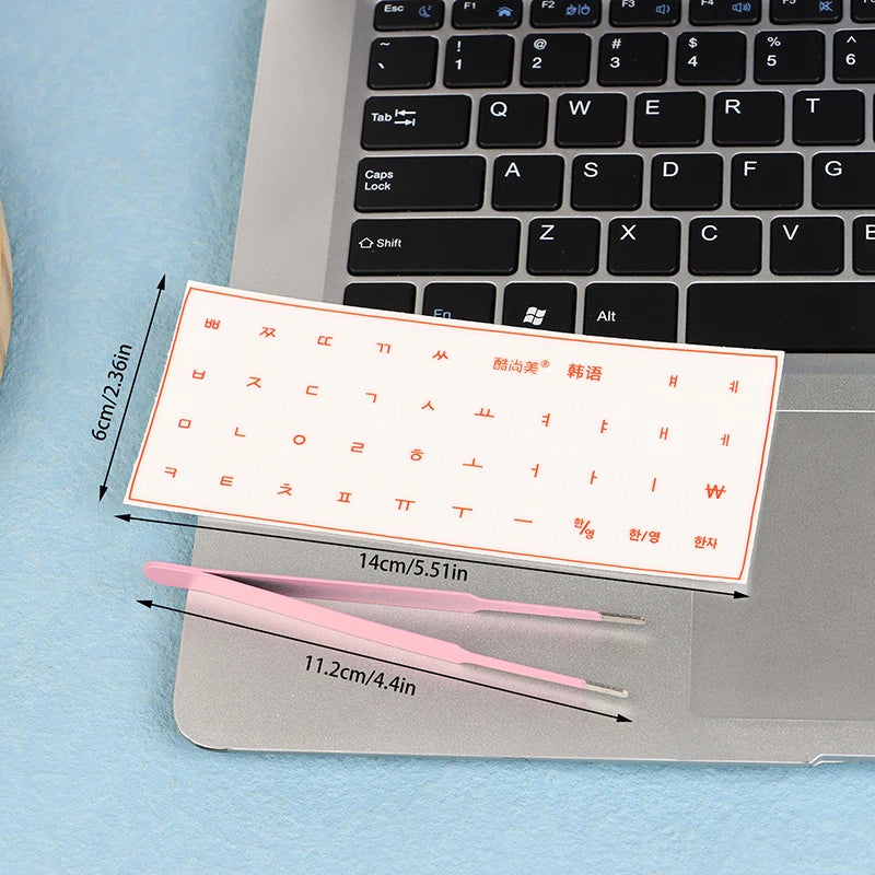 Korean Language Transparent Tear-off Film Keyboard Sticker Universal Qme Orange