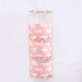 Three Pockets Hanging Wall Storage Bag Household Bedroom Living Room Kitchen Cotton Linen Storage Bag Qme PINK