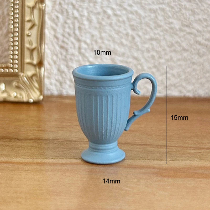 Dollhouse French Retro Mini Foot Relief Mark Coffee Cup Handle Qme A14
