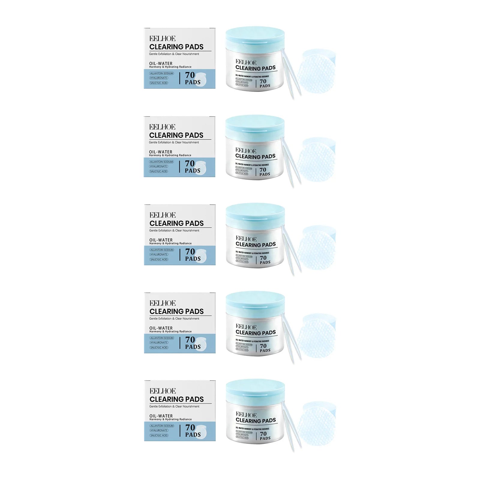 Salicylic Acid Cotton Pads Exfoliating Pore Cleansing Soothing Oil Control Acne Treatment Facial Daily Toner Pads with Tweezers Qme 5 Sets