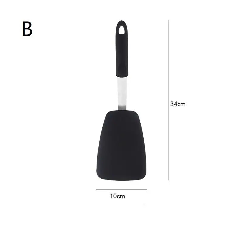 Frying Shovel Leaking Cooking Utensils Stainless Steel Silicone Qme B