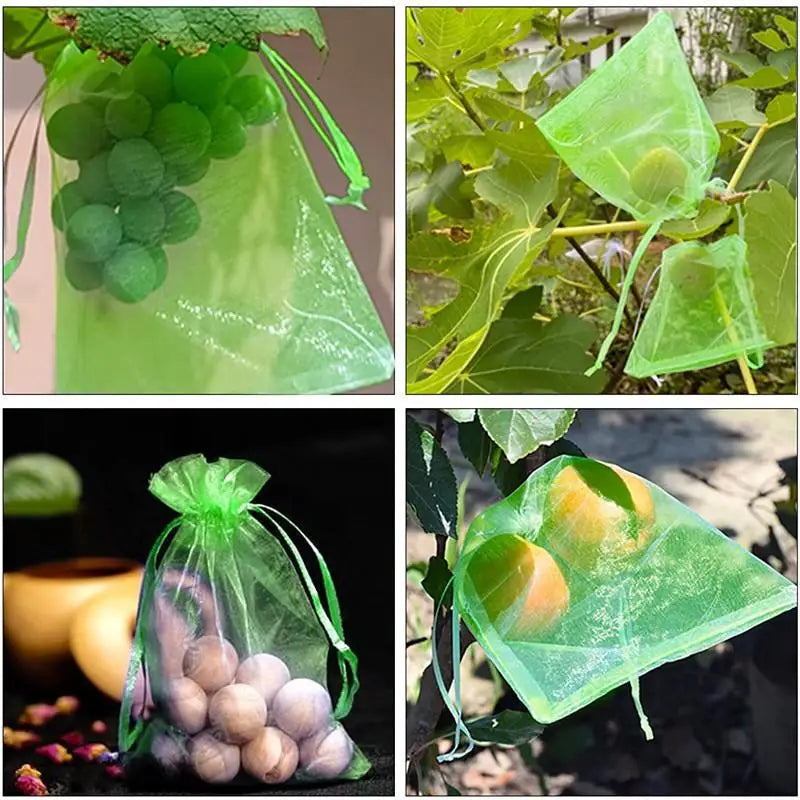 20 Reusable Fruit Proof Drawstring Bags Plants Protection Mesh Pest Qme