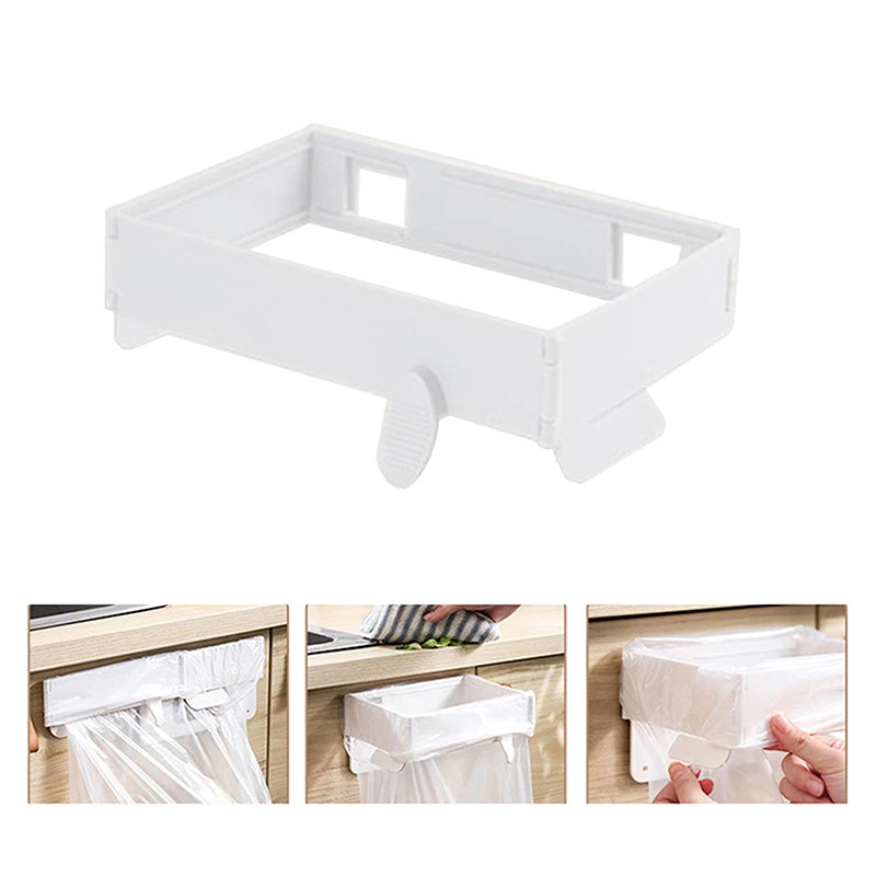Foldable Garbage Bag Hanging Rack Home Kitchen Bathroom Portable Qme