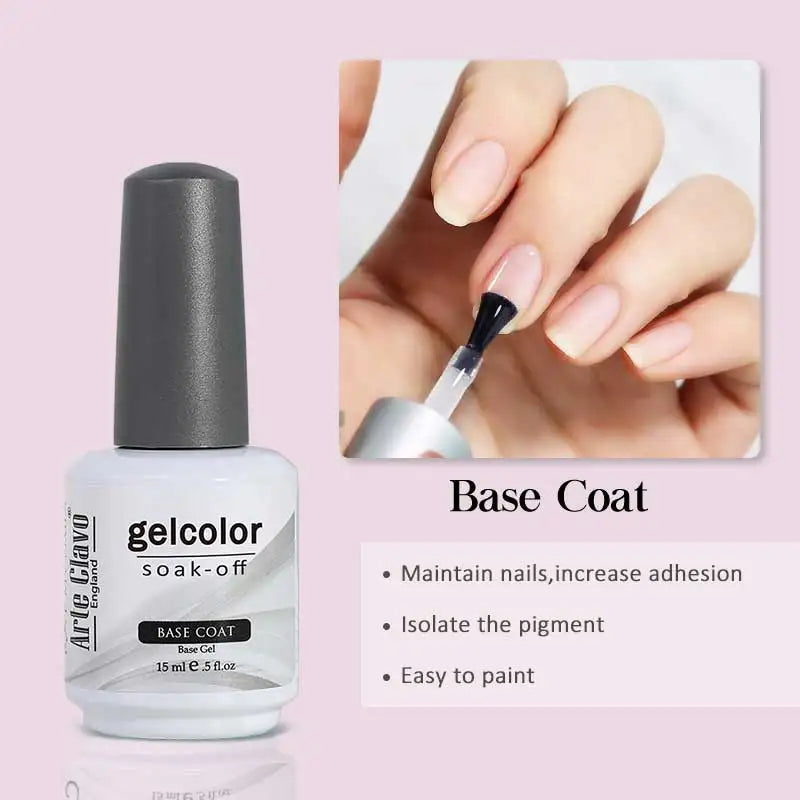 Arte Clavo Blossoming Gel Polish Nail Art Transparent Watercolor Qme 15ml-BASE COAT