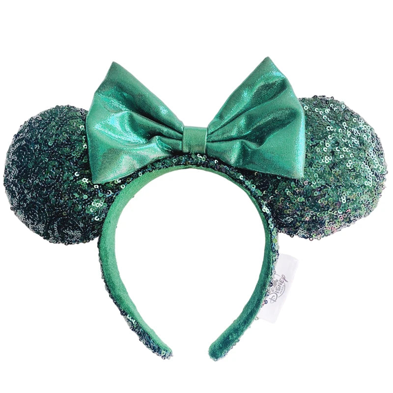 Luxury Green Mickey Mouse Ear Headbands Glitter Princess Party Decoration Cosplay Hair Accessories Hairband for girl Women Adult Qme Headband 1