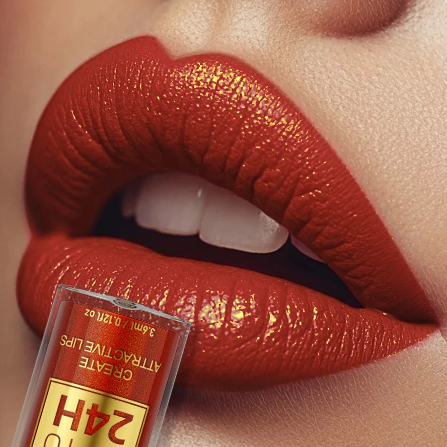 Glitter Metallic 14 Colors Lip Glaze Shiny Long Lasting Gloss Liquid Qme 05