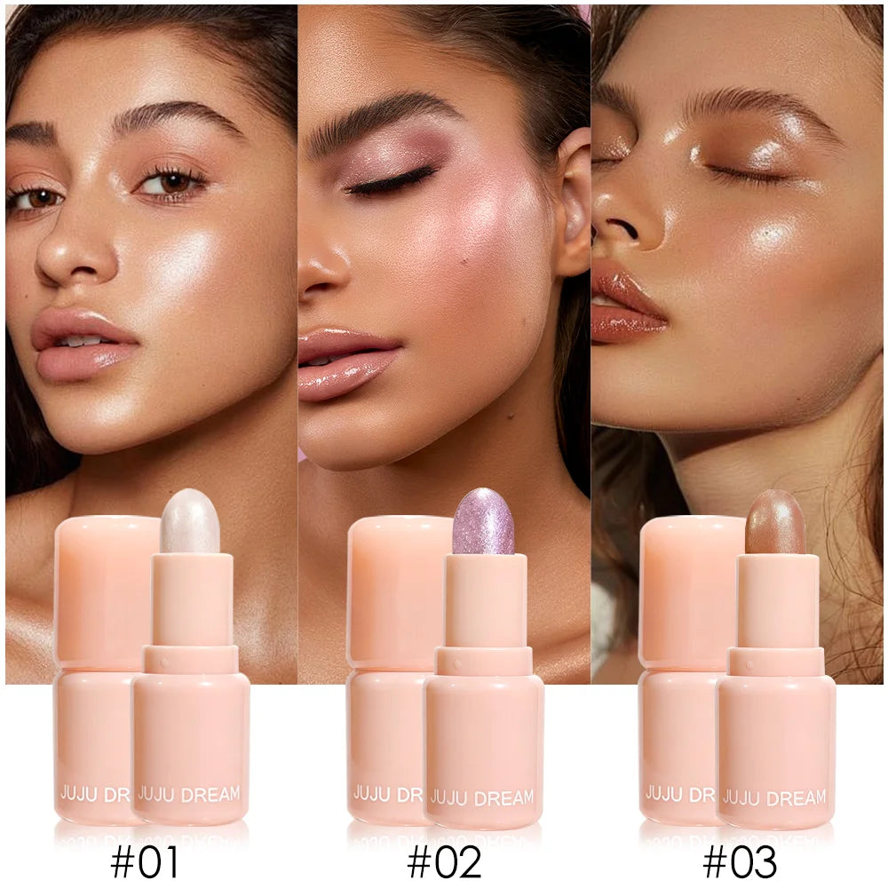 Long Lasting Jelly Glow Highlighter Glass Skin Face Illuminator Stick Qme
