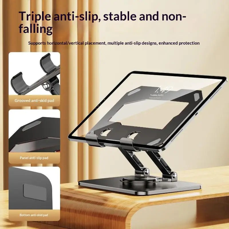 4 Tablet Stand Holder 360 Degree Rotation Foldable Desk Table Office Qme
