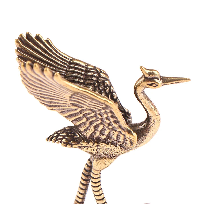 Living Room Decorations Crafts Accessories Brass Crane Figurines Qme