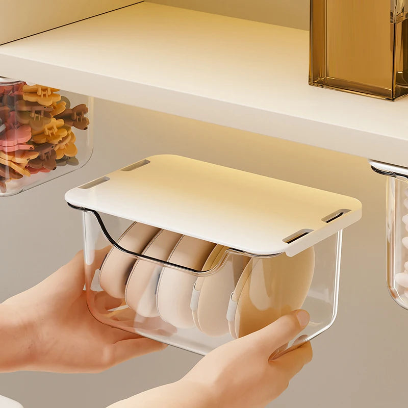 Under Mirror Cabinet Transparent Bathroom Cotton Stick Makeup Qme