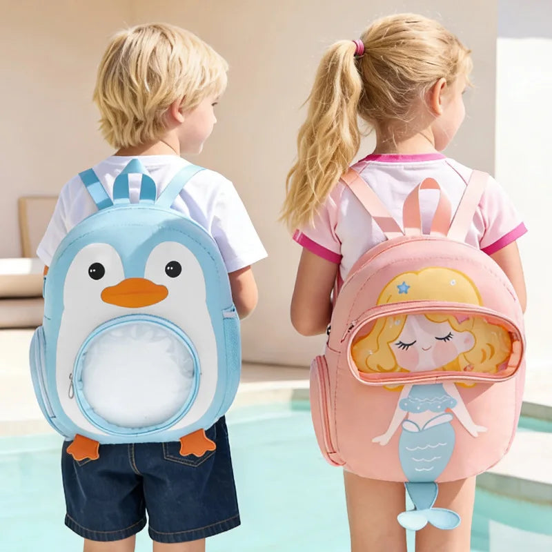 A Children's backpack sports backpack cartoon dry wet separation shoe compartment storage bag cute large capacity swimming bag Qme