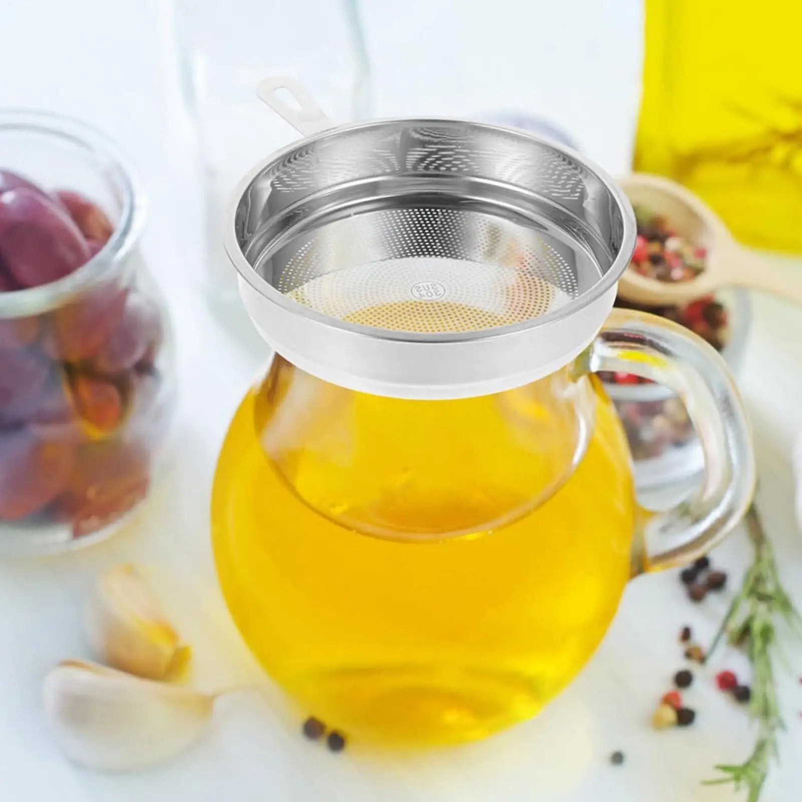 Frying Oil Filter Stainless Steel Mesh Separator Deep Fryer Kitchen Qme China Mainland
