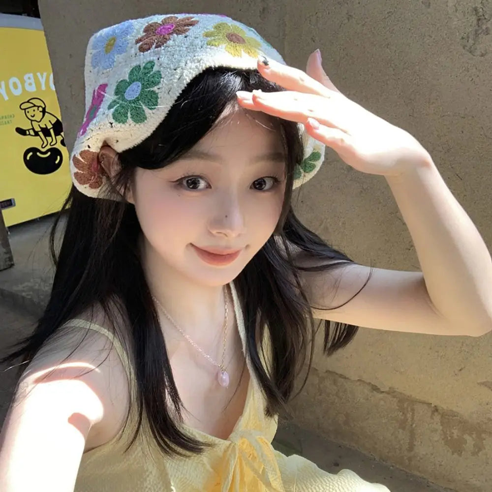 Cute Hair Band Knitted Headband Floral Bohemian Women Scarf Girl Qme