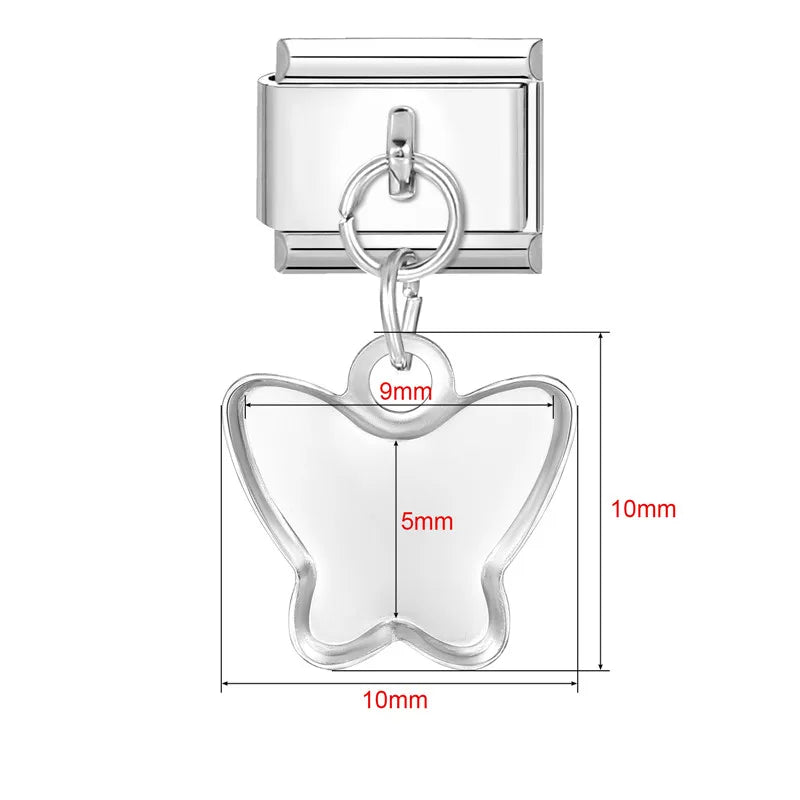 2026 New Stainless Stee Bracelet Italian Charms DIY personalized photo picture frame creation titanium splicing module bracelets Qme Style 36