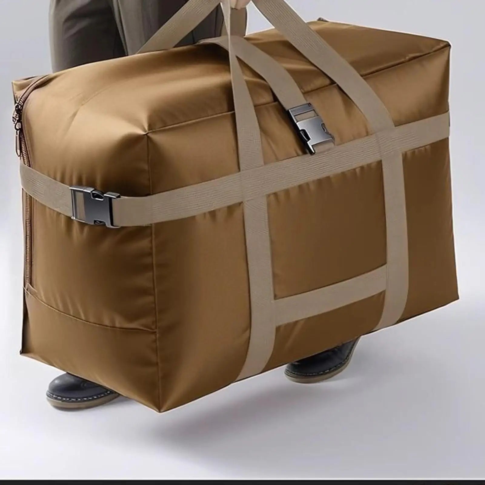 Duffel Bag Large Capacity Foldable Handle Clothes Blankets Shoes Qme