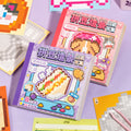 24Pcs Cute Pixel Food Milk Cake Theme Sticker Book Handmade DIY Diary Magazine Scrapbook Aesthetics Stationery Sticker Book Qme C