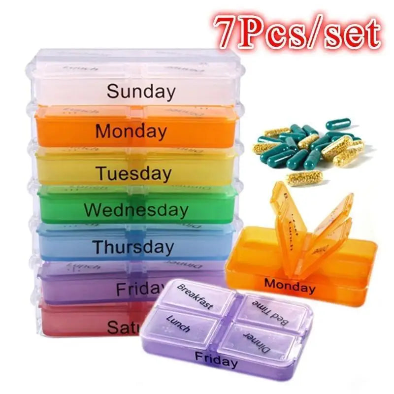 28Grid Portable Small Medicine Box 7-day Medication Packaging Qme