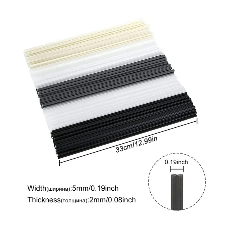A02F-112PCS Plastic Welding Rods- 7 Types Of Welding Plastic (PP PU ABS PE TPO PA PC) Heating 2-In-1 Plastic Welder Soldering Qme