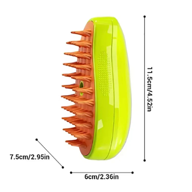 Steam Hair Removal Brush Electric Spray Cat Hair Brush Three in One Silicone Brush Used to Massage Pets Remove Floating Hairs Qme