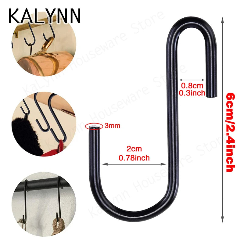 S-shape Hooks Kitchen Bathroom Stainless Steel Multifunctional Qme