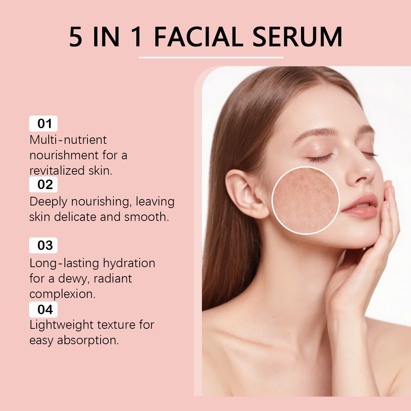 5 IN 1 Face Serum Vitamin C Niacinamide Facial Serum Brightening Anti-Aging Dark Spot Corrector Hyaluronic Acid Hydrating Serum Qme