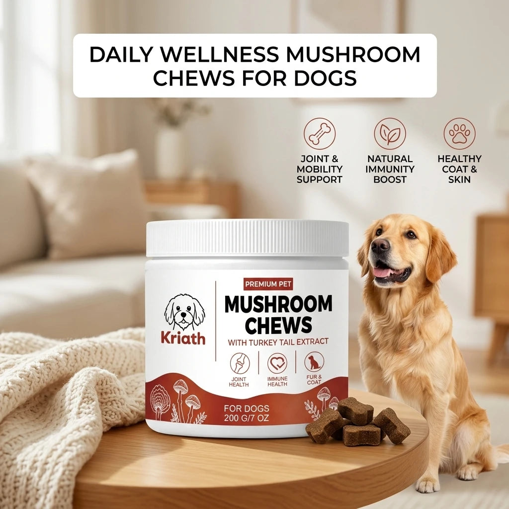 Dogs Mushroom Chews Nourishing Skin Improve Fur Luster Enhance Defense Ability Maintain Joint Flexibility Dog Dietary Supplement Qme