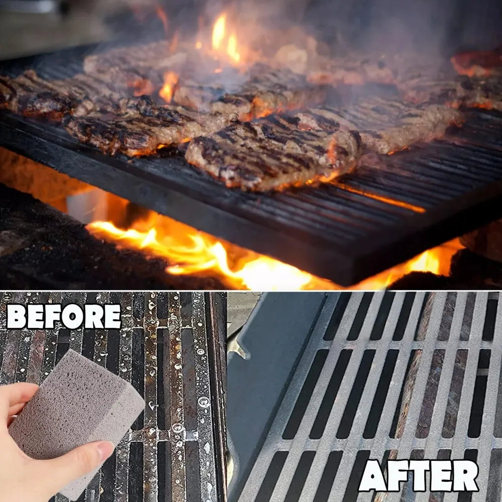 1-20PCS Barbecue Grill Cleaning Stone Outdoor Kitchen BBQ Grill Oil Stain Cleaning Cleaning Stone Pumice Stone Kitchen Gadgets Qme