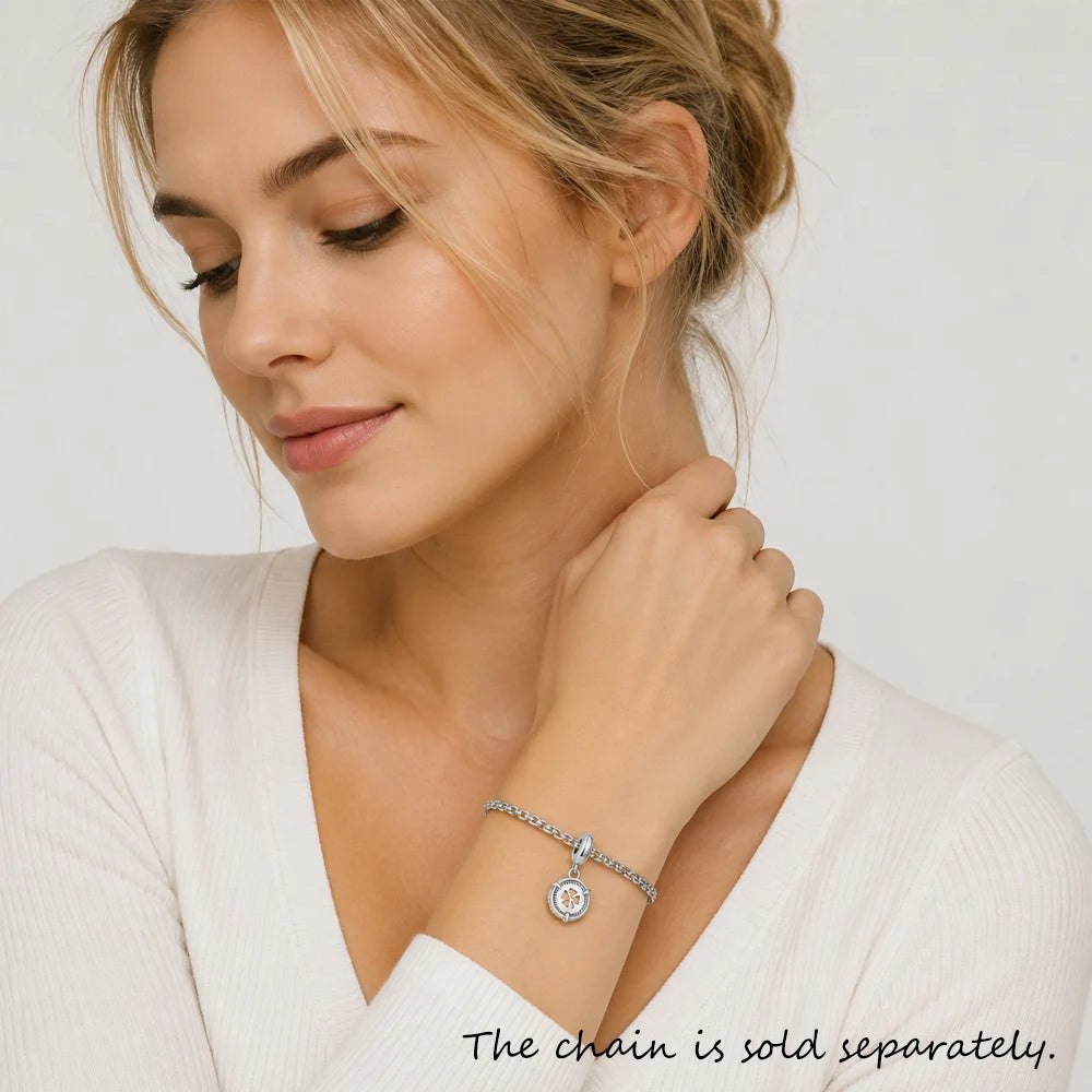 Cloverleaf Clover 925 Sterling Silver Dangle Charm Pendants Trendy Lucky Jewelry Gift For Women Men Qme