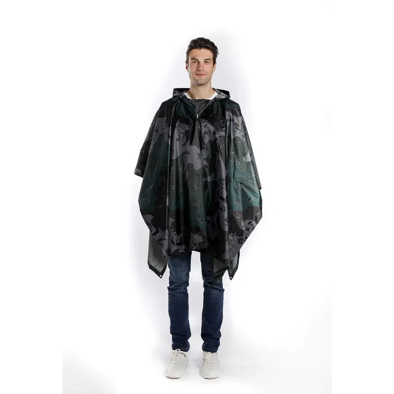 Multifunctional 3 in 1 Backpack Rain Cover Rain Poncho Waterproof Motorcycle Outdoor Hiking Awning Camping Tent Mat Qme