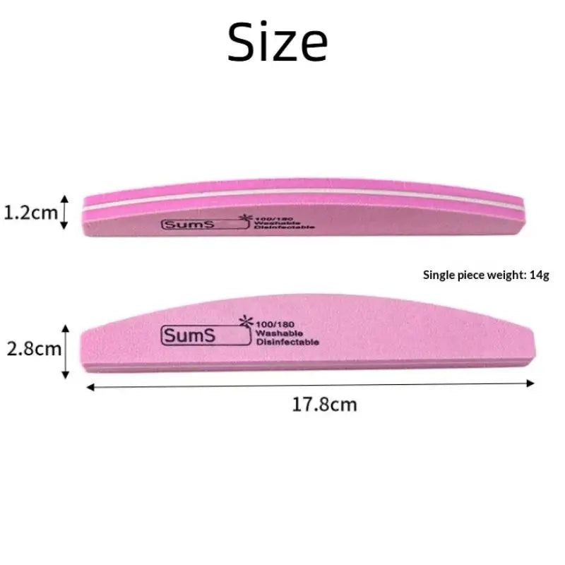 2 5 Professional Double-sided Nail File Block Colorful Sponge Polish Qme
