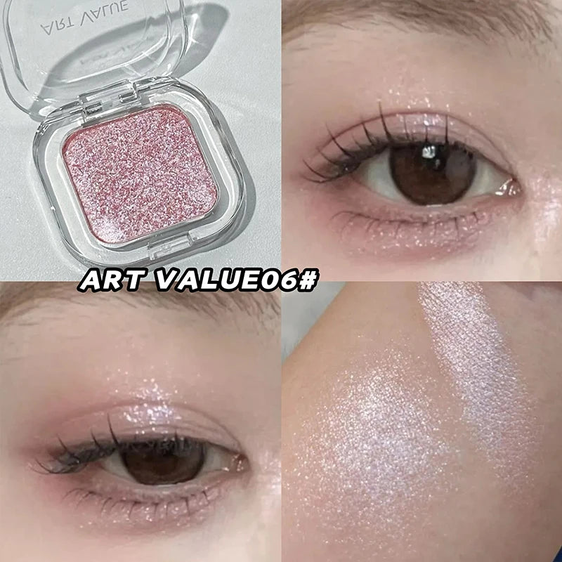 ART VALUE Single Color Eye shadow Shimmer Matte Delicate Long-lasting Makeup High Gloss Brightening Silkworm Eyeshadow Palette Qme 06