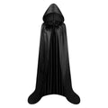 Medieval Wizard Vampire Solid Color Cloak Cosplay Costume Witch Hooded Cloak Carnival Party Dress Up Cape for Adult and Kid Qme Black 110