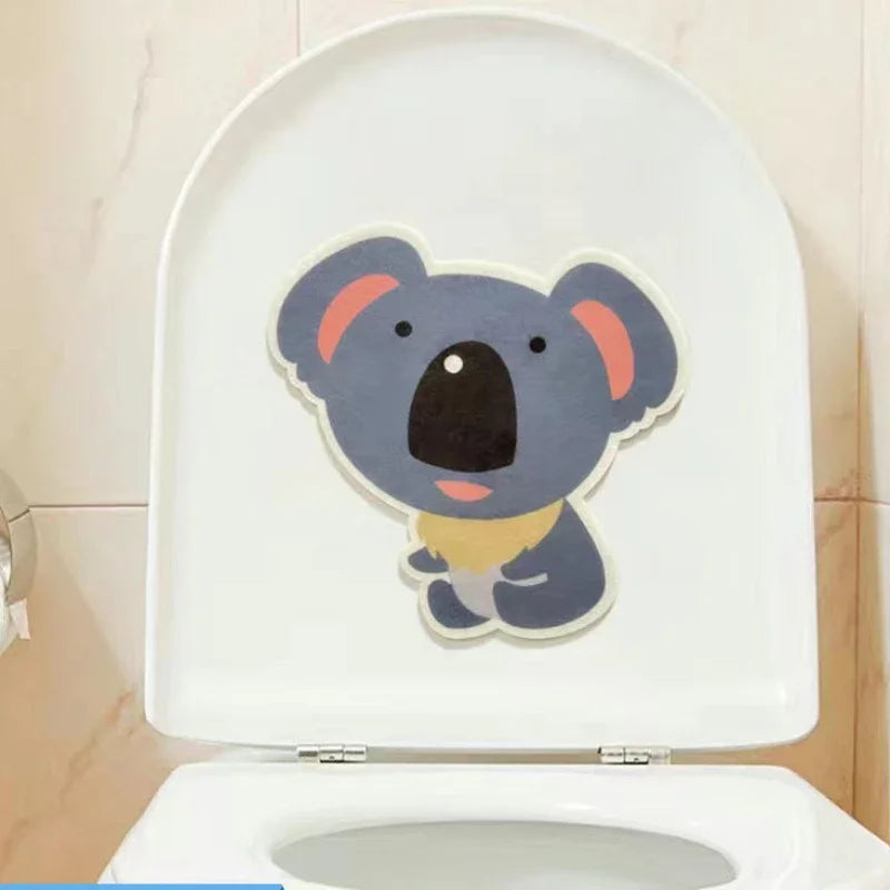 Cartoon Fragrant Toilet Stickers Self-Adhesive Wall Sticker for Kid Bathroom Washroom Decorative Deodorization Toilet Lid Decals Qme