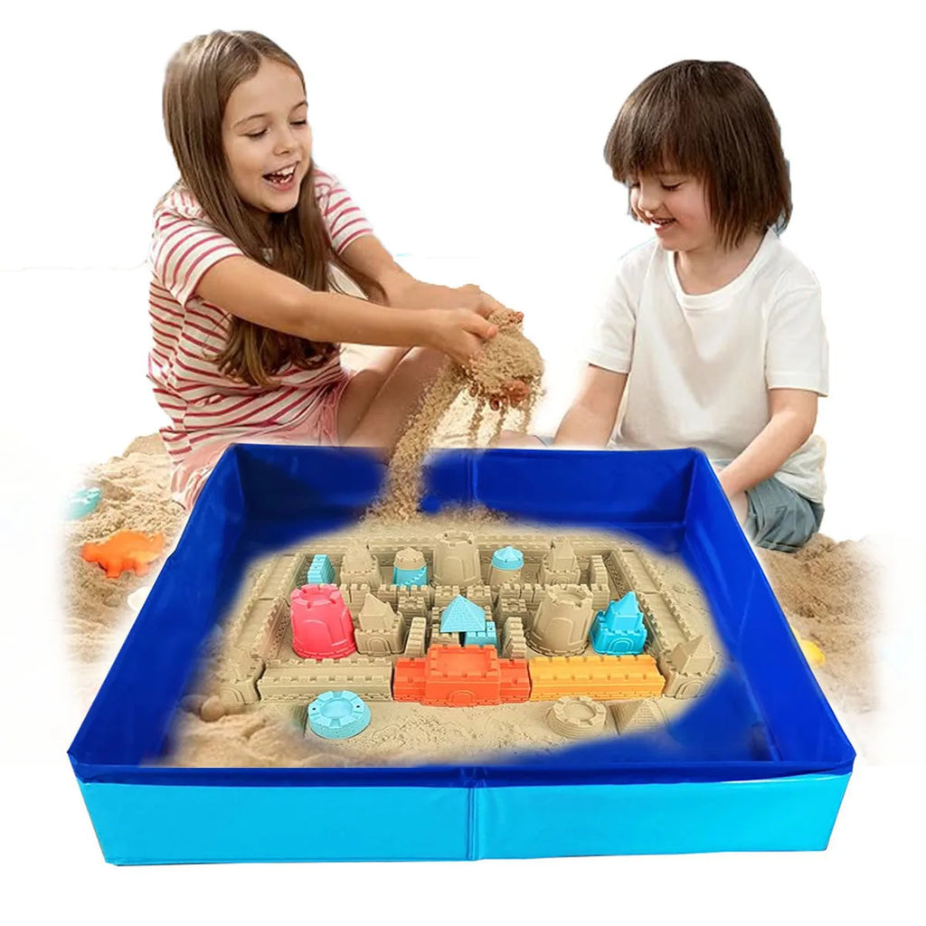 Outdoor Portable Sand Box for Kids Foldable Sandbox for Summer Sand & Water Table Beach Toys for Boys Girls Swimming Pool Qme