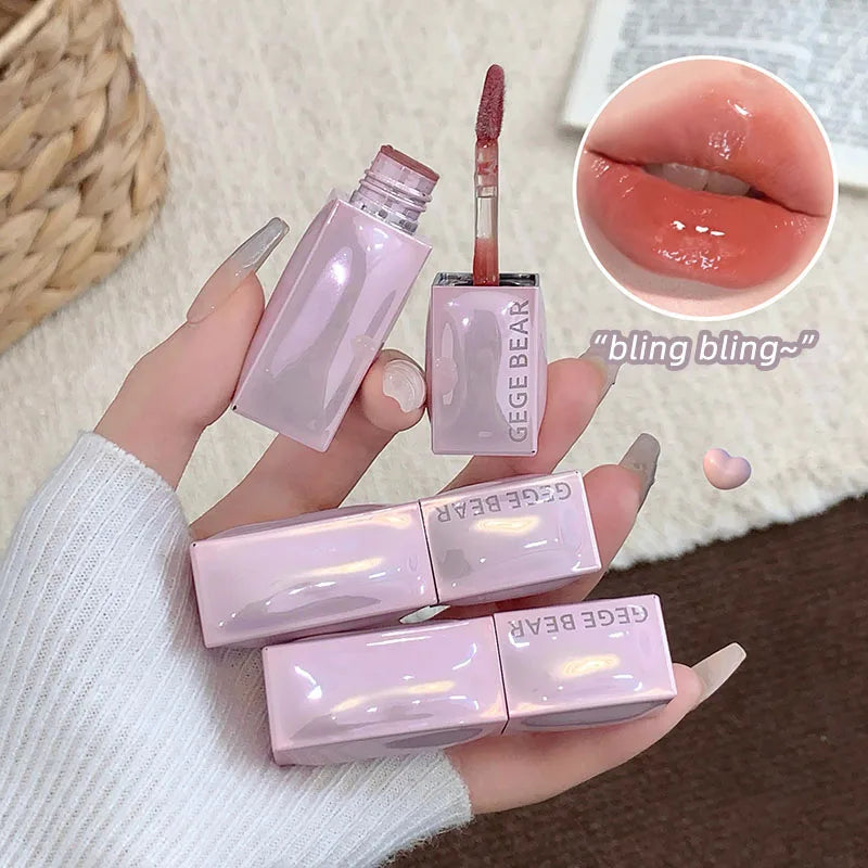 GEGE BEAR Hydrating Lip Oil Gloss Glass Shine Plumping Serum Qme