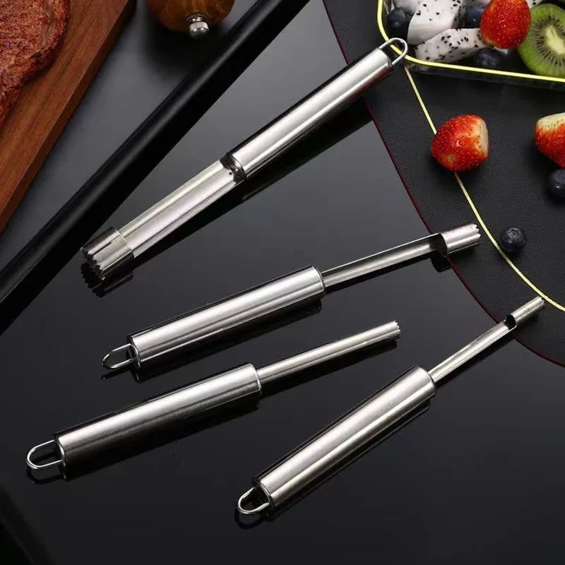 Stainless Steel Apple Corer Fruit Seed Core Remover Pear Apple Corer Seeder Slicer Knife Kitchen Gadget Fruit Vegetable Tool Qme
