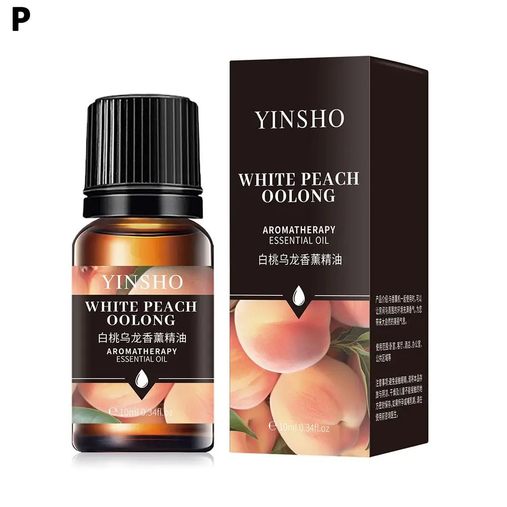 16 Flavors 10ml Essential Oils For Aroma Diffuser AirHumidifier Home Water-soluble Lavender Rose Eucalyptus White Peach Oolong Qme Peach