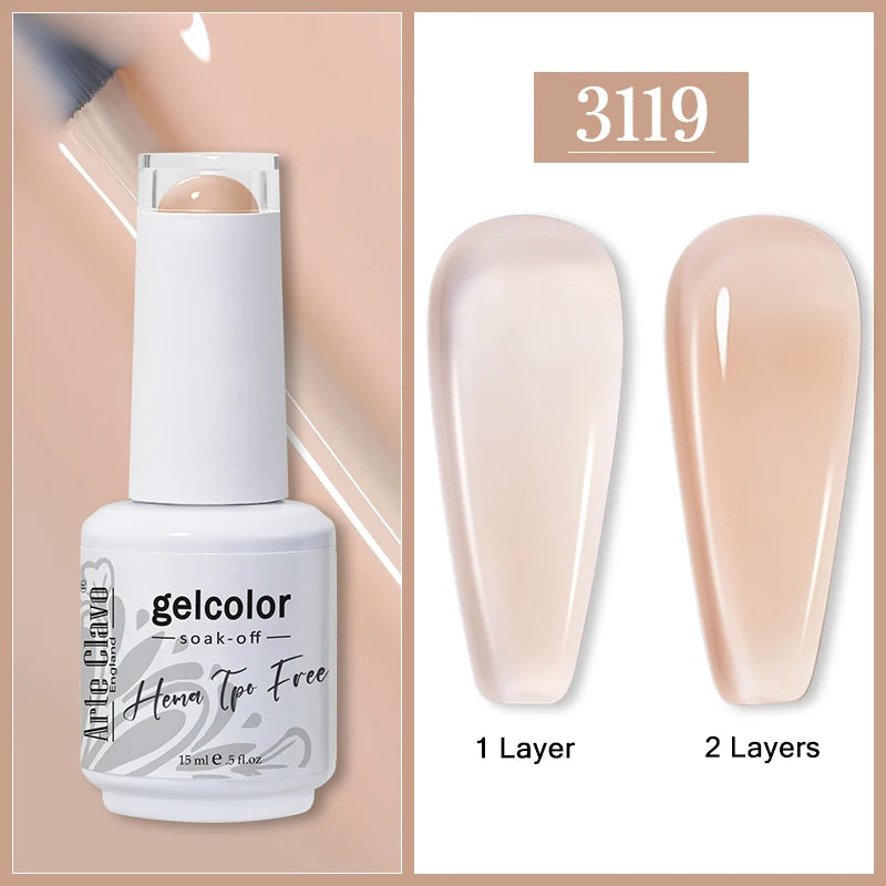Arte Clavo Jelly Transparent Gel Nail Polish Summer Nude Pink Semi