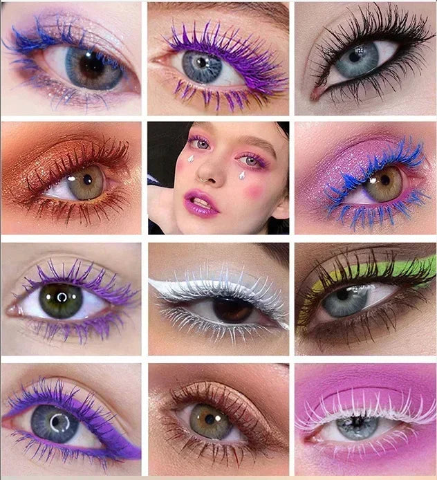 5D Silk Fiber Mascara Lash Color Mascara Waterproof 14 Colors 3D Mascara Eyelash Extension Thick Lengthening Eye Lashes Cosmetic Qme