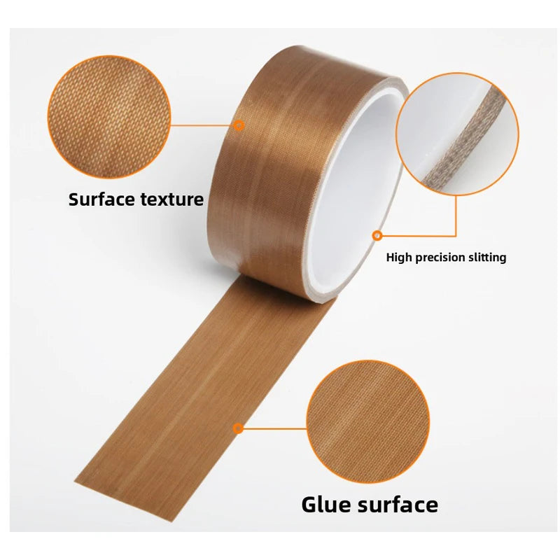 Tape Adhesive Cloth Width 10~50mm Thickness 0.13mm 0.18mm Insulated Vacuum High Temperature Resistant Sealing PTFE Tapes Qme