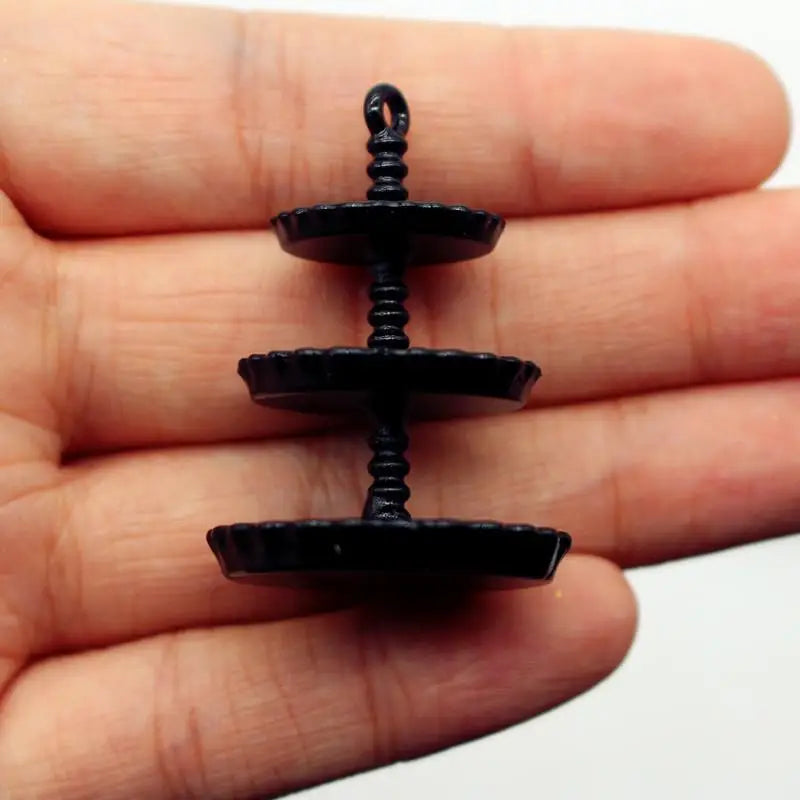 Dollhouse Mini Cake Tray Model Simulation Miniature Stand Ornament Qme Black