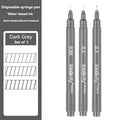 3/5PCS Multi-needle Fine Line Drawing Pen Set, Waterproof Quick-Dry Art Marker Pens for Sketching Cartoon & Drafting Design Qme 3pcs-Dark gray