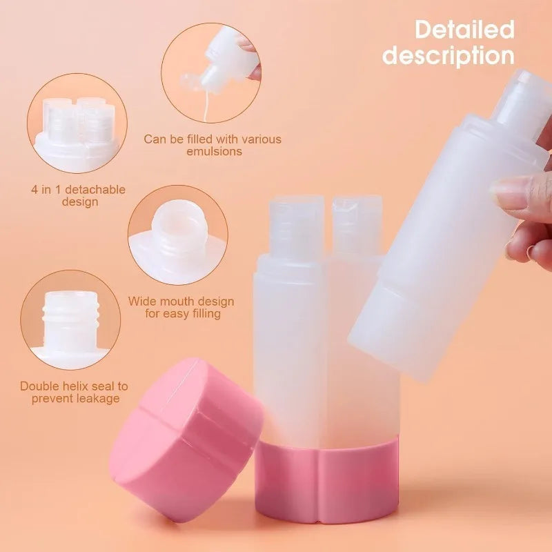 4-in-1 Leak-proof Bottle 4 Travel Gym Camping Carry-on Toiletries Qme