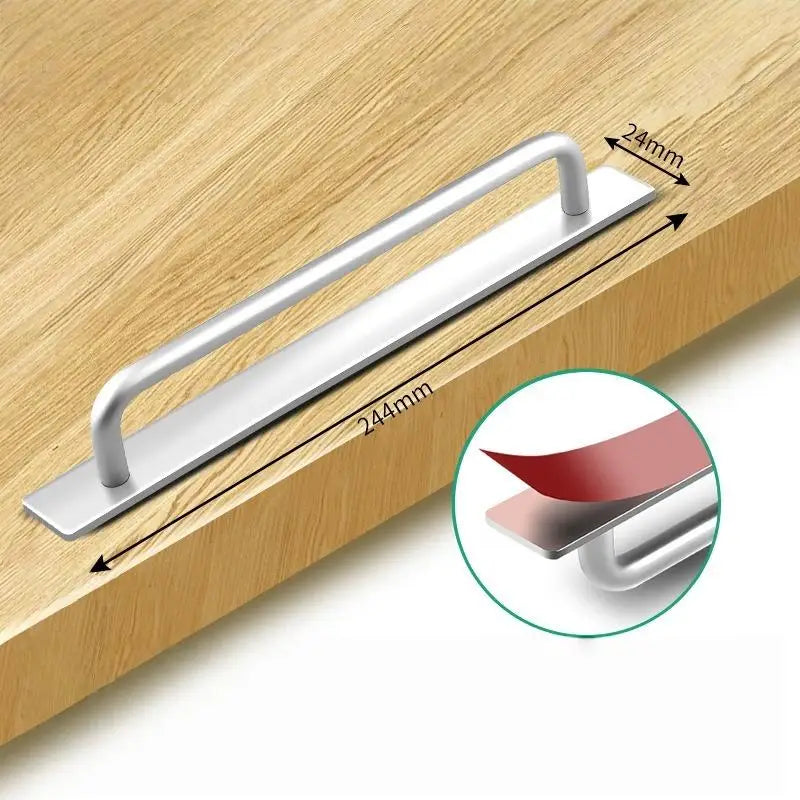 Drawer Handle Aluminum Self Adhesive Handles Easy Installation Doors Windows No Drilling Window Door Handle Modern Minimalist Qme A9