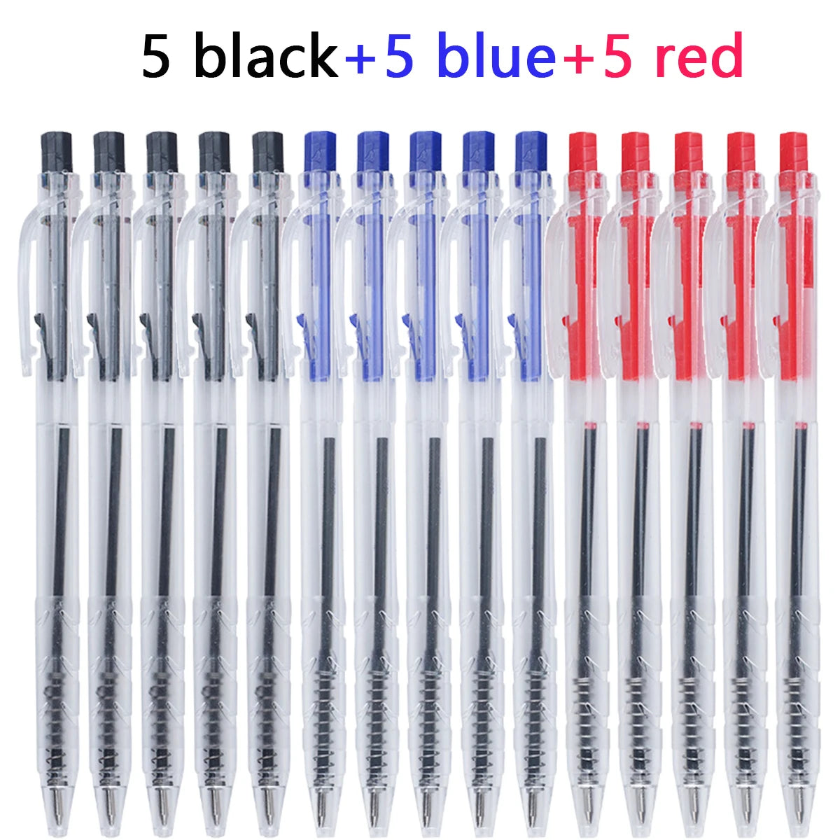 Retractable Ballpoint Pens, Medium Point (0.7mm), 10-30 Pack, Black/Blue/Red Pens Perfect Color Pens For School Office Supplies Qme 5black 5blue 5red