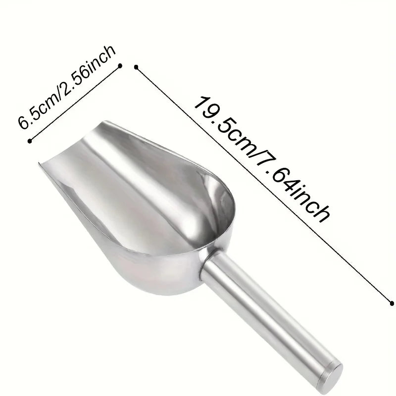 Multi-purpose spoon for ice cubes and grains - ergonomic handle, dishwasher safe - household and commercial kitchen tool, Qme 1pc